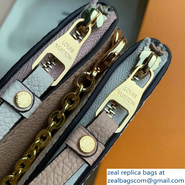 Louis Vuitton Monogram Empreinte Pochette Double Zip Bag M63919 Beige Dore 2019 - Click Image to Close