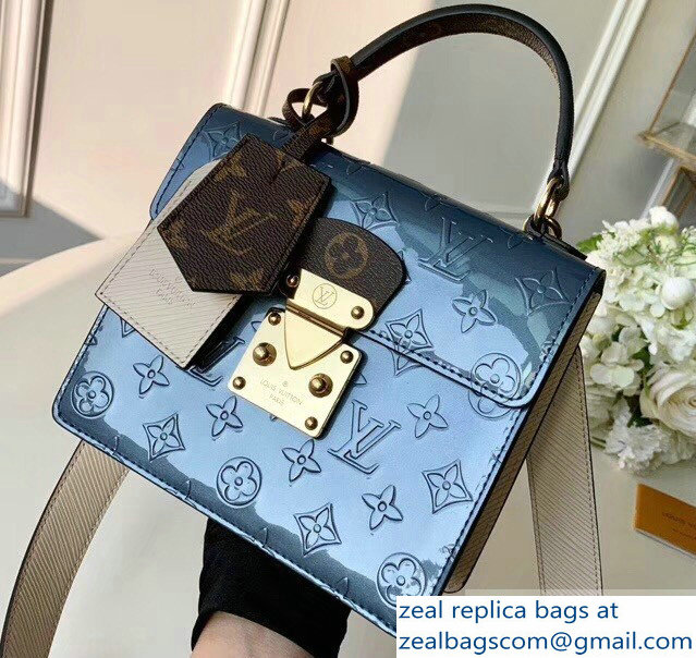 Louis Vuitton Monogram Vernis Patent Leather Spring Street Bag M90373 Bleu Jean 2019