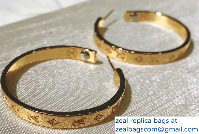 Louis Vuitton Nanogram Hoop Earrings M00220