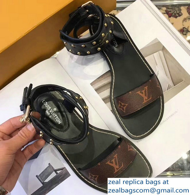 Louis Vuitton Nomad Flat Sandals Black 2019 - Click Image to Close