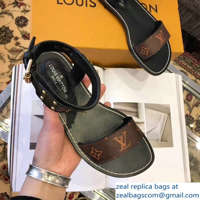 Louis Vuitton Nomad Flat Sandals Black 2019 - Click Image to Close