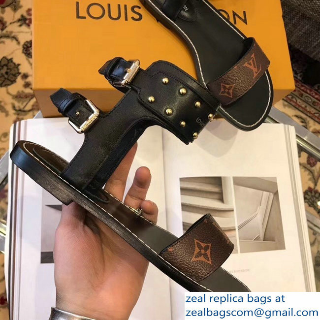 Louis Vuitton Nomad Flat Sandals Black 2019 - Click Image to Close