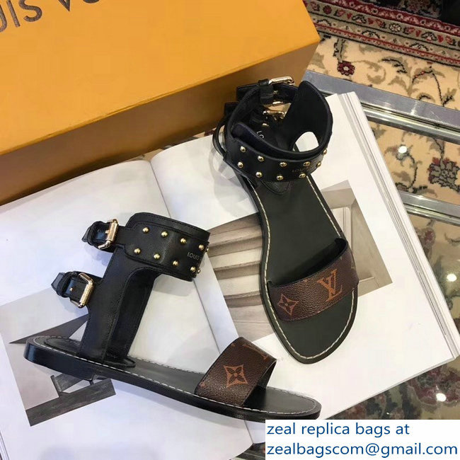 Louis Vuitton Nomad Flat Sandals Black 2019 - Click Image to Close