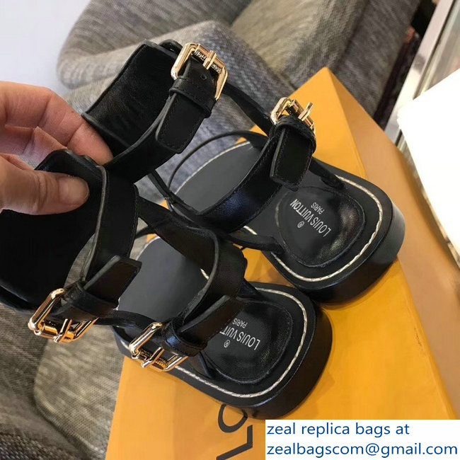 Louis Vuitton Nomad Flat Sandals Black 2019 - Click Image to Close