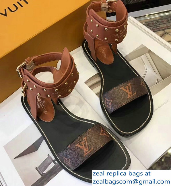 Louis Vuitton Nomad Flat Sandals Brown 2019 - Click Image to Close