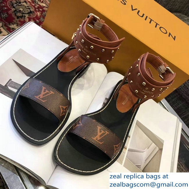 Louis Vuitton Nomad Flat Sandals Brown 2019 - Click Image to Close