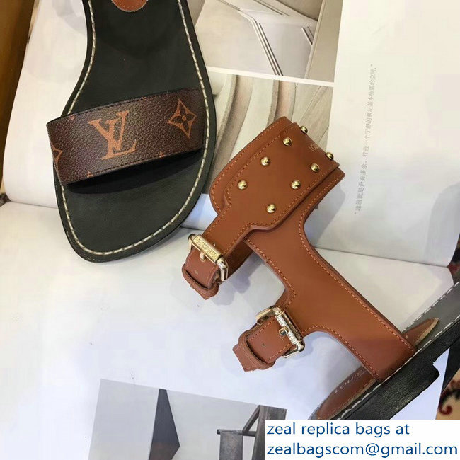 Louis Vuitton Nomad Flat Sandals Brown 2019 - Click Image to Close