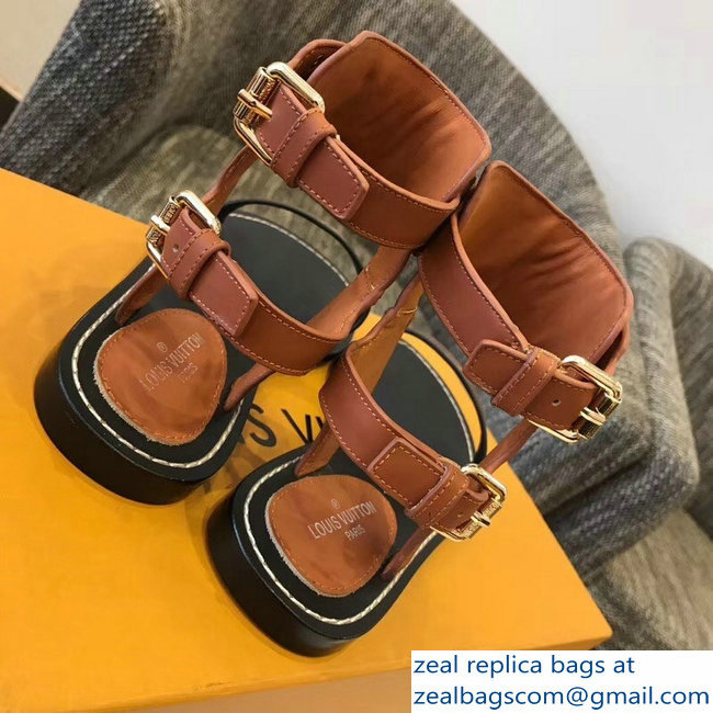 Louis Vuitton Nomad Flat Sandals Brown 2019 - Click Image to Close