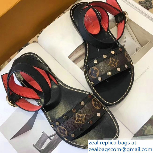 Louis Vuitton Passenger Flat Sandals Black 2019 - Click Image to Close