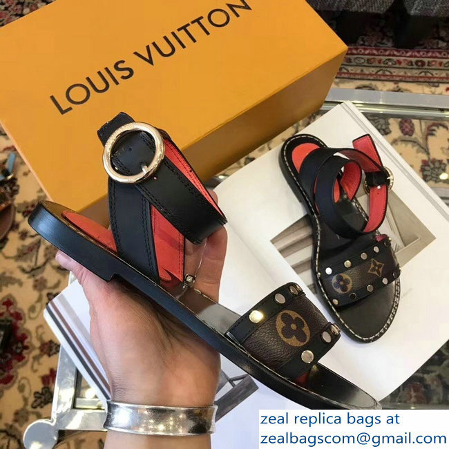 Louis Vuitton Passenger Flat Sandals Black 2019