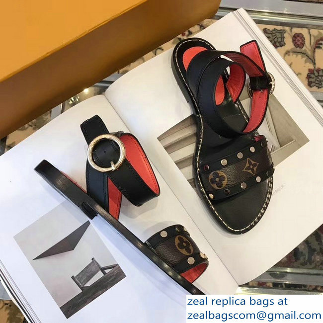 Louis Vuitton Passenger Flat Sandals Black 2019 - Click Image to Close