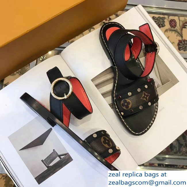 Louis Vuitton Passenger Flat Sandals Black 2019