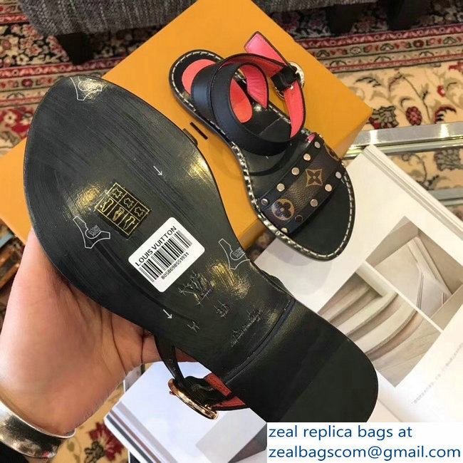 Louis Vuitton Passenger Flat Sandals Black 2019