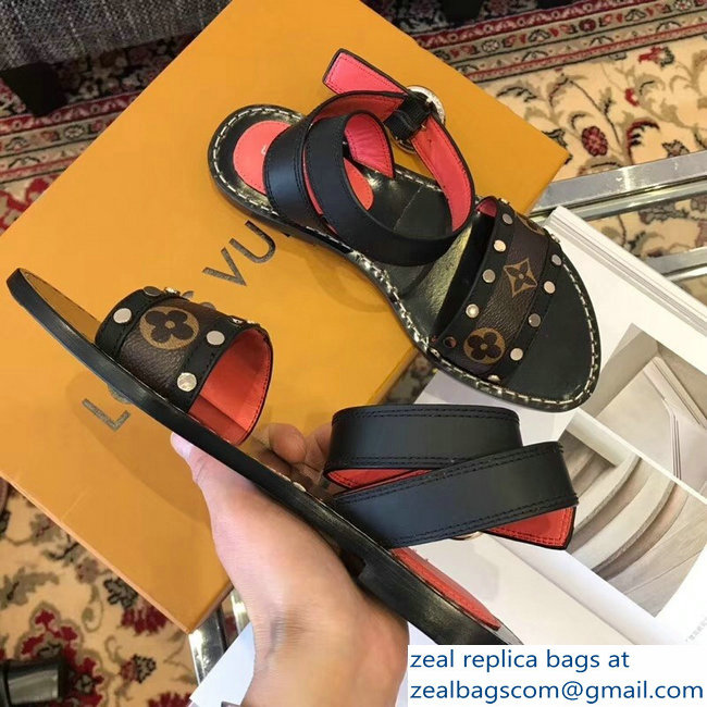 Louis Vuitton Passenger Flat Sandals Black 2019