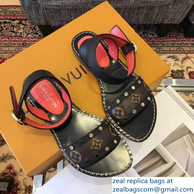 Louis Vuitton Passenger Flat Sandals Black 2019 - Click Image to Close