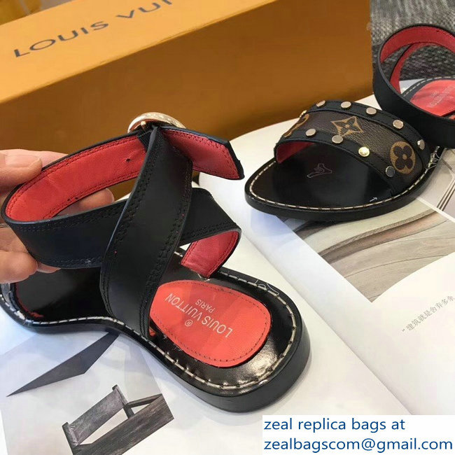 Louis Vuitton Passenger Flat Sandals Black 2019