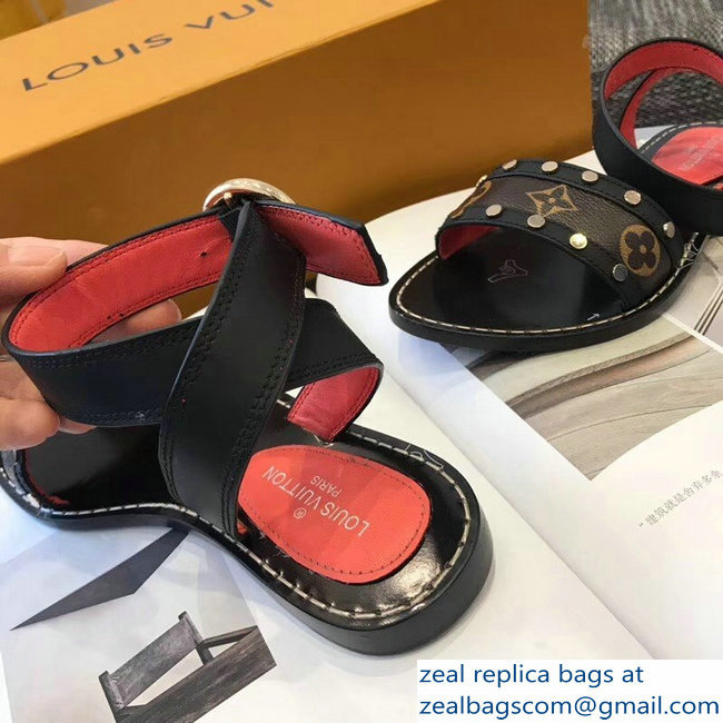 Louis Vuitton Passenger Flat Sandals Black 2019 - Click Image to Close