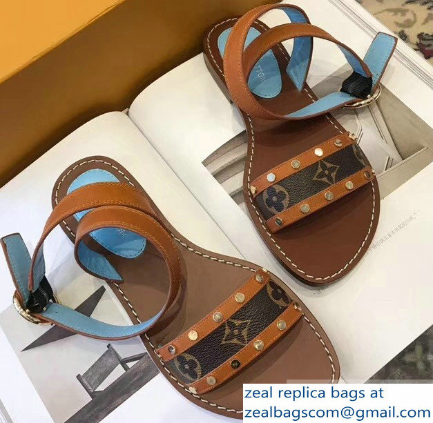 Louis Vuitton Passenger Flat Sandals Cognac Brown 2019 - Click Image to Close