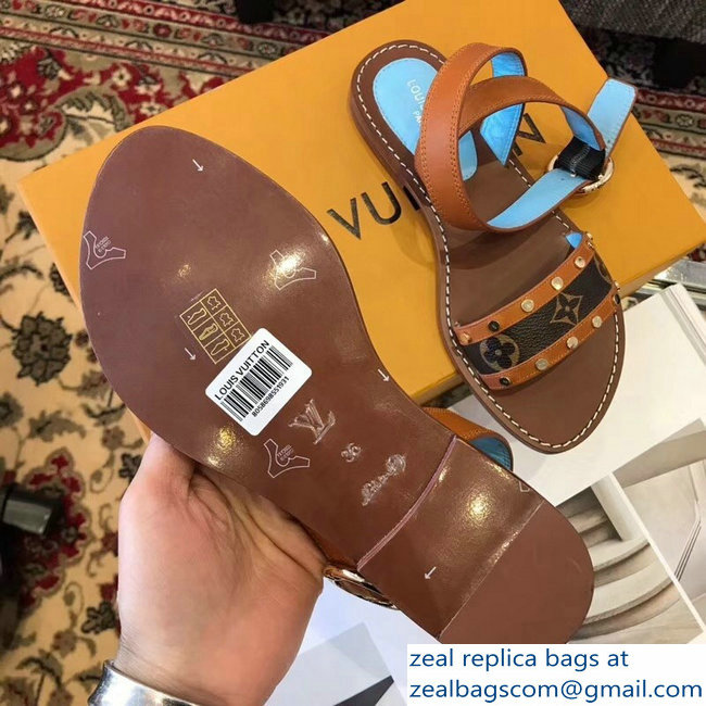 Louis Vuitton Passenger Flat Sandals Cognac Brown 2019 - Click Image to Close