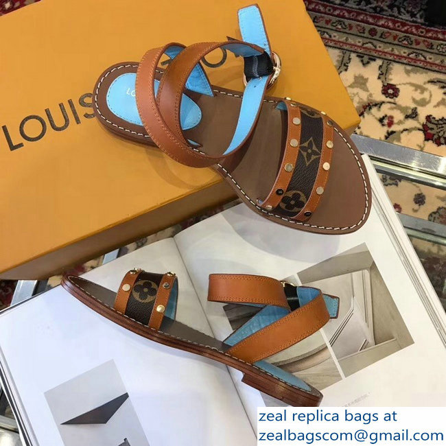 Louis Vuitton Passenger Flat Sandals Cognac Brown 2019 - Click Image to Close