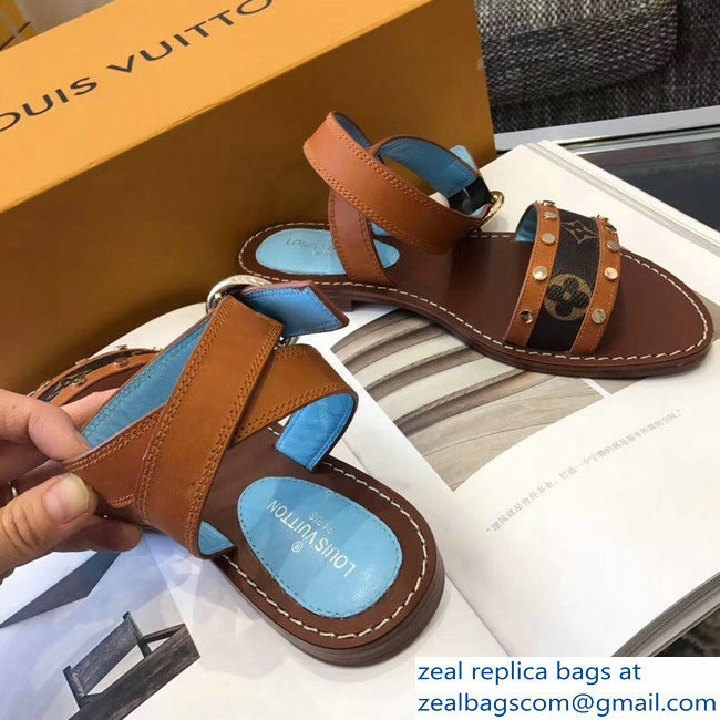 Louis Vuitton Passenger Flat Sandals Cognac Brown 2019 - Click Image to Close