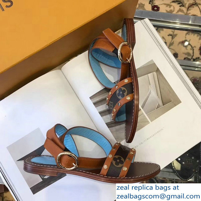 Louis Vuitton Passenger Flat Sandals Cognac Brown 2019