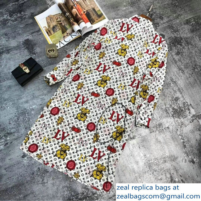 Louis Vuitton Print Silk Dress 2019