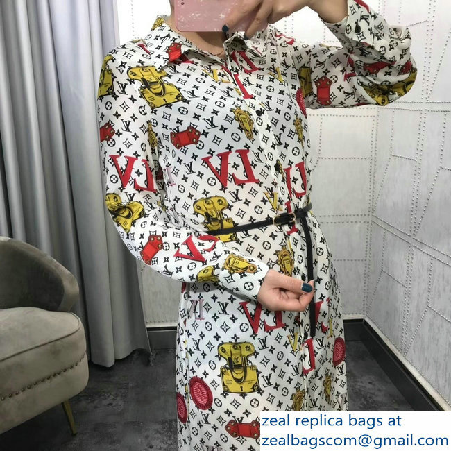 Louis Vuitton Print Silk Dress 2019