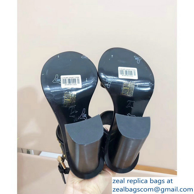 Louis Vuitton Studs Heel 10cm Passenger Sandals Black 2019