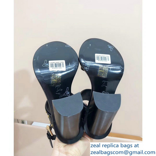 Louis Vuitton Studs Heel 10cm Passenger Sandals Black 2019 - Click Image to Close