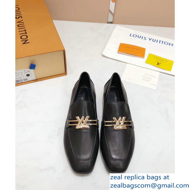 Louis Vuitton Upper Case Flat Loafer 1A4EV9 Calf Leather Black 2019 - Click Image to Close