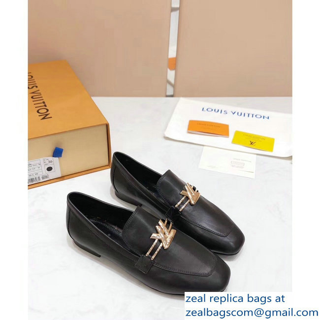 Louis Vuitton Upper Case Flat Loafer 1A4EV9 Calf Leather Black 2019