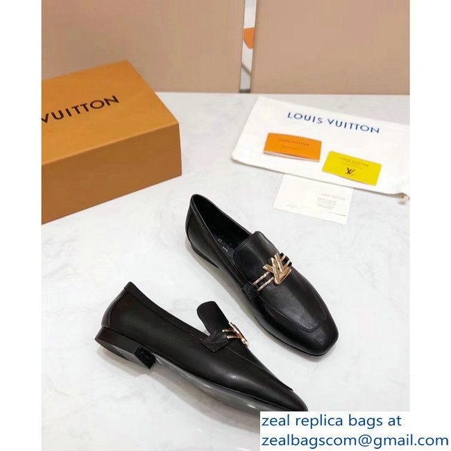 Louis Vuitton Upper Case Flat Loafer 1A4EV9 Calf Leather Black 2019