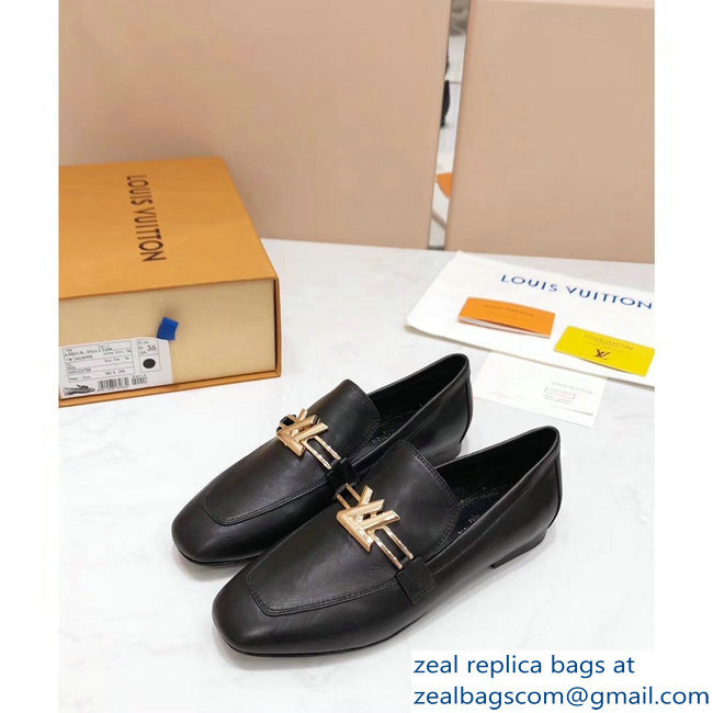 Louis Vuitton Upper Case Flat Loafer 1A4EV9 Calf Leather Black 2019 - Click Image to Close