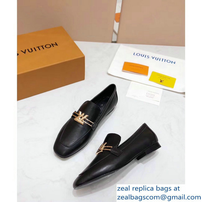 Louis Vuitton Upper Case Flat Loafer 1A4EV9 Calf Leather Black 2019 - Click Image to Close