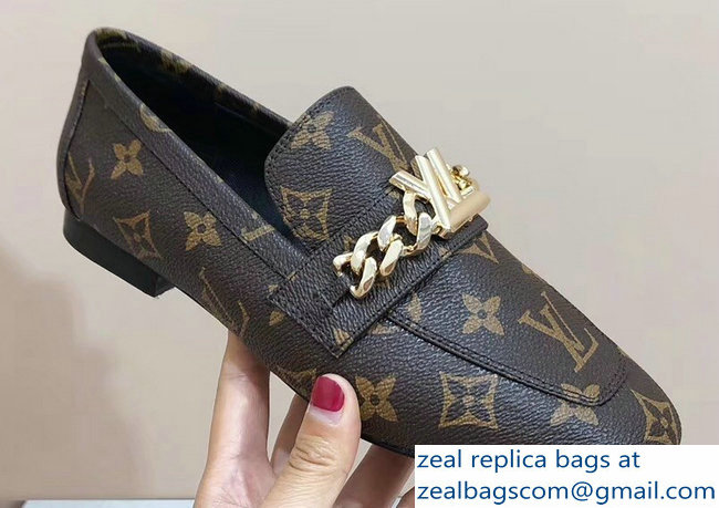 Louis Vuitton Upper Case Flat Loafer Chain 1A4XDD Monogram Canvas 2019 - Click Image to Close