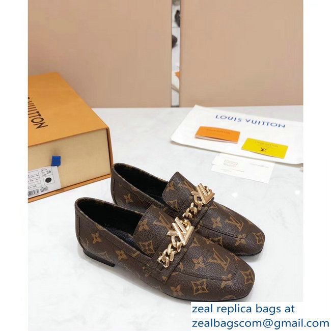 Louis Vuitton Upper Case Flat Loafer Chain 1A4XDD Monogram Canvas 2019