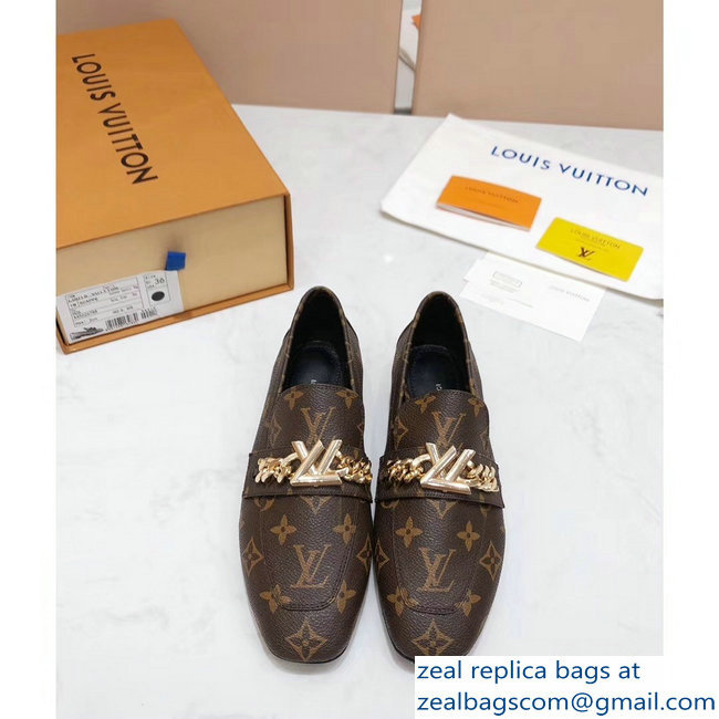 Louis Vuitton Upper Case Flat Loafer Chain 1A4XDD Monogram Canvas 2019