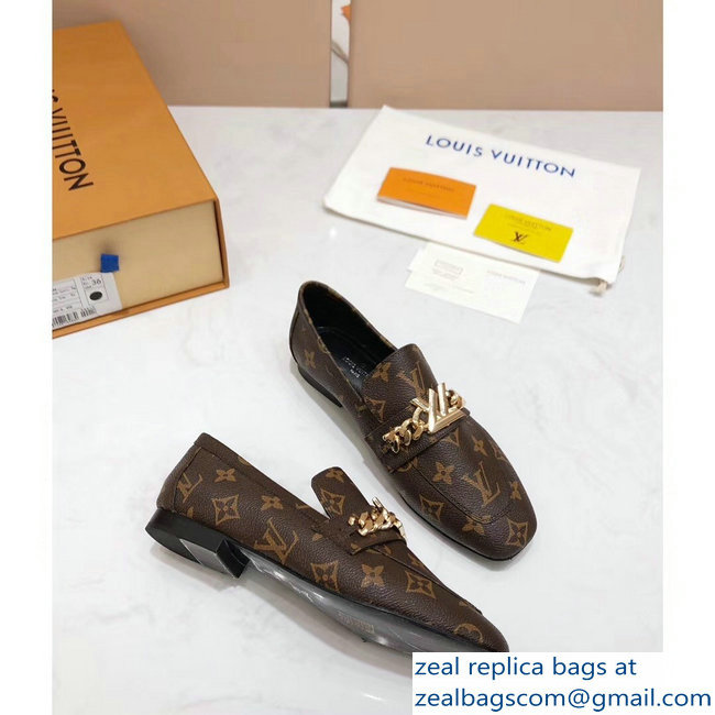 Louis Vuitton Upper Case Flat Loafer Chain 1A4XDD Monogram Canvas 2019