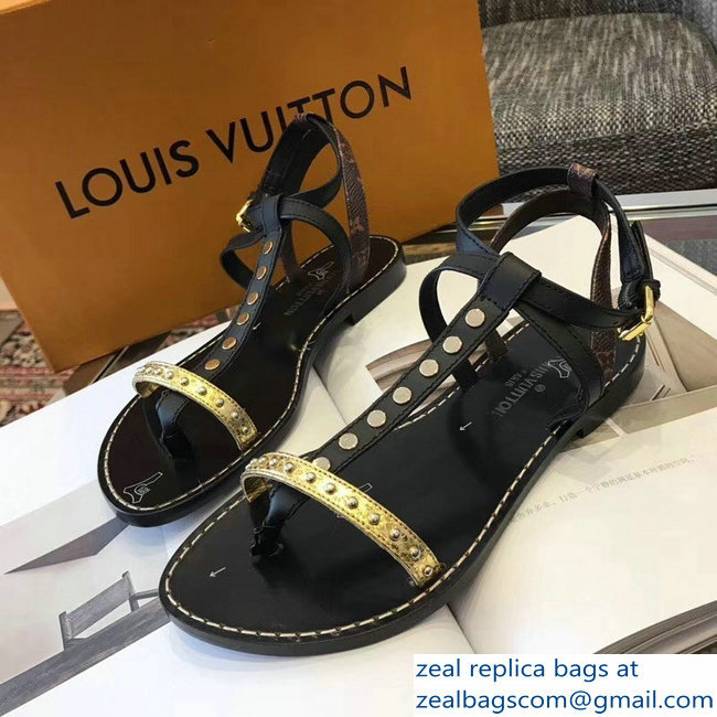 Louis Vuitton Wayside Flat Sandals Black 2019 - Click Image to Close