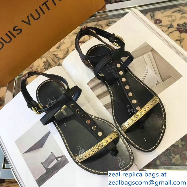 Louis Vuitton Wayside Flat Sandals Black 2019 - Click Image to Close