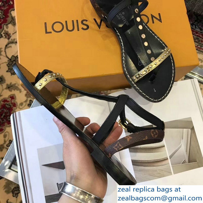 Louis Vuitton Wayside Flat Sandals Black 2019 - Click Image to Close
