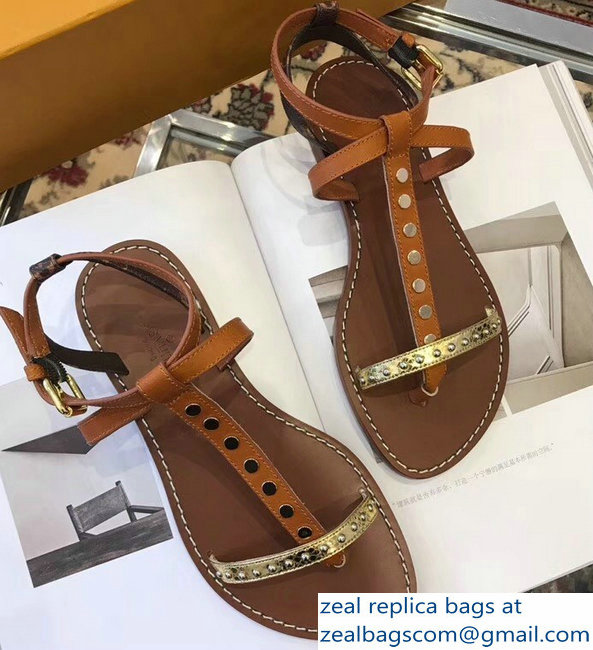 Louis Vuitton Wayside Flat Sandals Brown 2019 - Click Image to Close