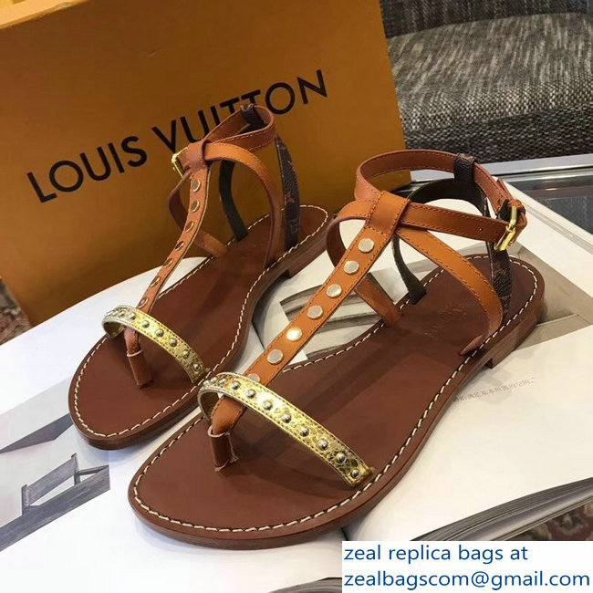 Louis Vuitton Wayside Flat Sandals Brown 2019 - Click Image to Close