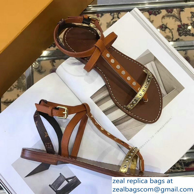 Louis Vuitton Wayside Flat Sandals Brown 2019