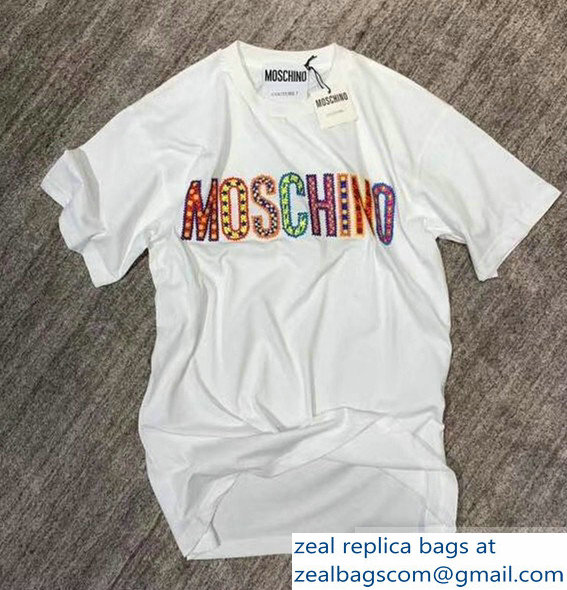 Moschino Multicolor Logo T-shirt White 2019