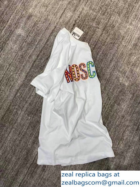 Moschino Multicolor Logo T-shirt White 2019