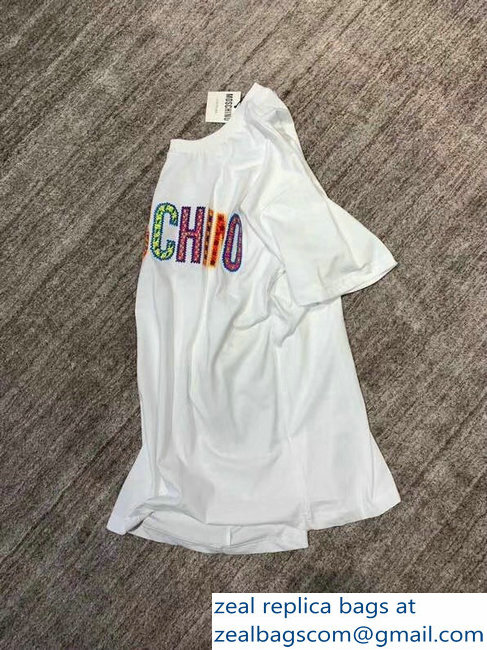 Moschino Multicolor Logo T-shirt White 2019 - Click Image to Close