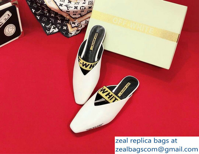 Off-white For Walking Leather Slippers White 2019