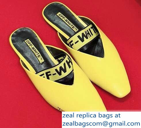 Off-white For Walking Leather Slippers Yellow 2019